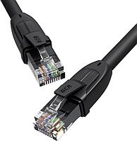 GCR Патч-корд прямой 0.5m UTP кат.6, черный, 24 AWG, литой, ethernet high speed 1 Гбит/с, RJ45, T568B