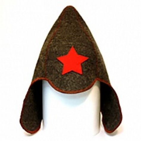 Шапка банная "Будёновка", войлок серый арт. Б413, фото 2