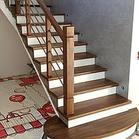 Облицовка бетонной лестницы (ступени из дерева, обшивка лестницы)