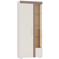 Шкаф 2-х дверный «Вена», 850×326×2000 мм, стекло, кашемир серый / МДФ ясень шимо тёмный
