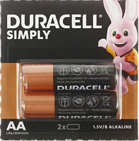 Батарейка щелочная Duracell Simply AA, LR6, 1.5V, 2 шт.