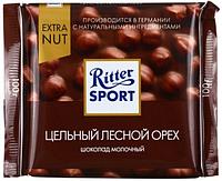 Шоколад Ritter Sport 100 г, молочный шоколад с цельным лесным орехом