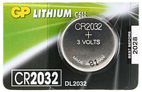 Батарейка литиевая дисковая GP Lithium CR2032, 3V