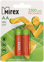 Аккумулятор Mirex AA, 1.2V, 2500 mAh (2 шт. в упаковке)