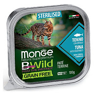 Паштет для кошек Monge Cat BWild Sterilised (тунец, овощи) 100 гр