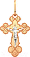 Крестик из комбинированного золота ZORKA 410007.3.14K.B.REL