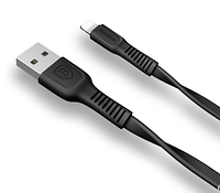 Кабель USB Lightning для Apple Baseus CALZY-B01 плоский 2A 1 метр черный