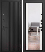 Входная дверь Mastino T1 Trust Eco PP черный муар металлик/черный матовый/белый софт