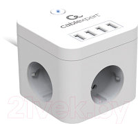 Сетевой фильтр Cablexpert CUBE-3-U4-W-1.5