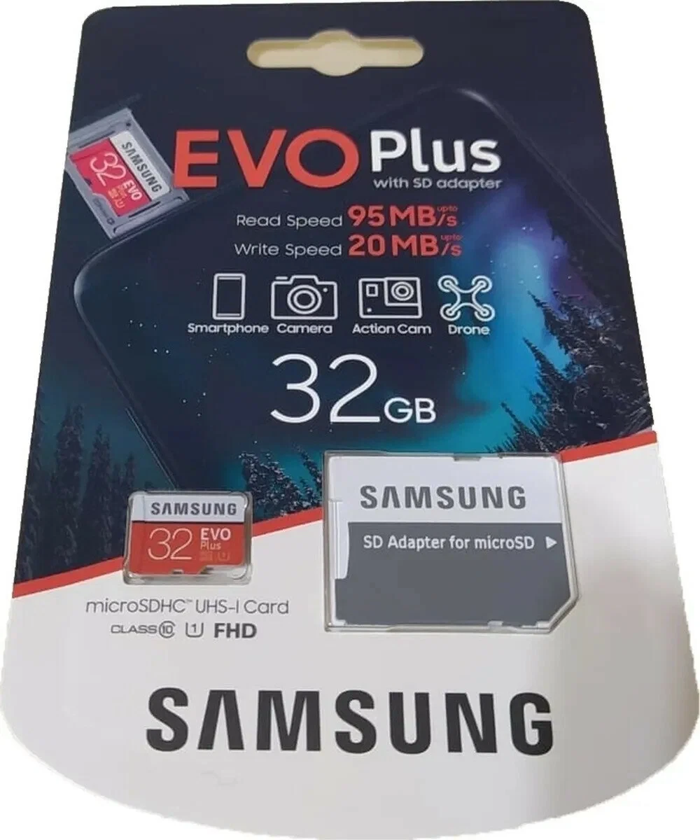 Карта памяти MicroSD 32GB - Samsung Evo Plus, класс 10, UHS-I, скорость: 95/20 Mb/s + адаптер - фото 7 - id-p149074949