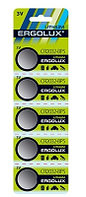 Ergolux.CR2032 BL-5 (CR2032-BP5, батарейка литиевая,3V) (5 шт. в уп-ке)
