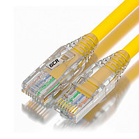 GCR Патч-корд 0.5m UTP кат.6, желтый, коннектор ABS, 24 AWG, ethernet high speed 10 Гбит/с, RJ45, T568B,
