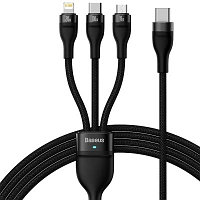 Кабель Baseus Flash Series II One-for-three Fast Charging Cable Type-C to M+L+C 100W 1.5m (CASS030201) черный
