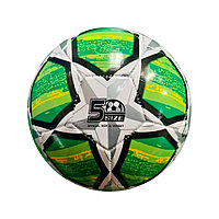 Мяч футбольный, белый с зеленым, PVC, №5, арт. МБ-2416