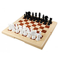 Игра настольная "Шашки-Шахматы" (бол, беж) арт. 03889