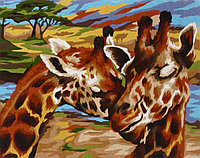Картина по номерам на холсте Sima-Land 40*50 см, «Жирафы. Нежность»