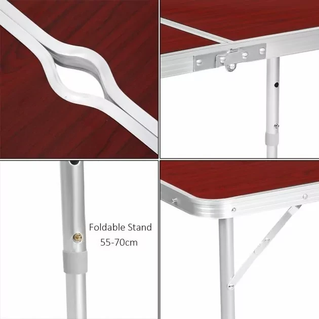 Раскладной стол для пикника и 4 стула FOLDING TABLE (коричневый) - фото 4 - id-p154606420