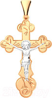 Крестик из комбинированного золота ZORKA 410015.4.14K.B.REL