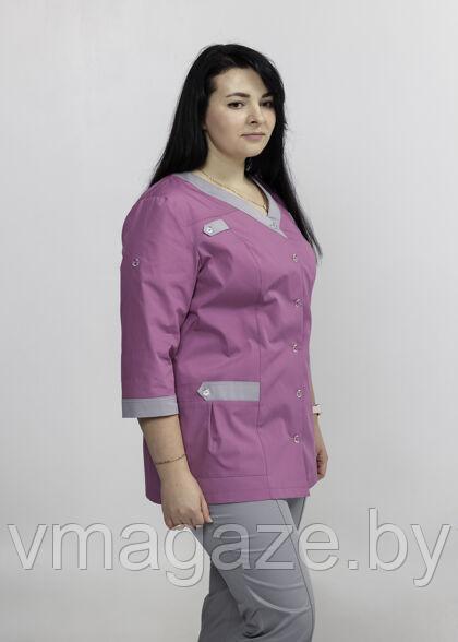Медицинский костюм, женский (отделка серая, цвет сиреневый) - фото 5 - id-p176509086