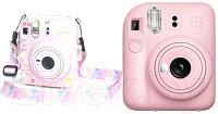 Фотоаппарат с мгновенной печатью Fujifilm Instax Mini 12 розовый + чехол Sundays с ремнем розовый