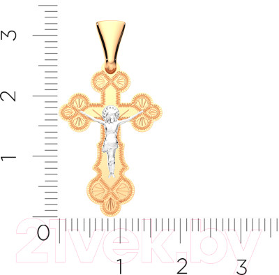 Крестик из комбинированного золота ZORKA 410011.1.14K.B.REL - фото 5 - id-p223820783