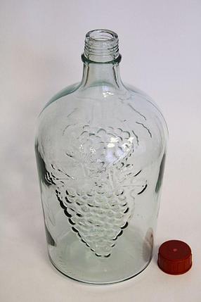 Стеклянная бутылка 3 л. (3000 мл.) винная (38) с крышкой, фото 2