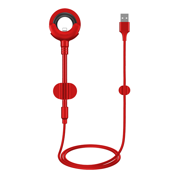 Кабель-держатель Baseus Car Mount USB Cable Lightning to USB Красный - фото 1 - id-p226740816