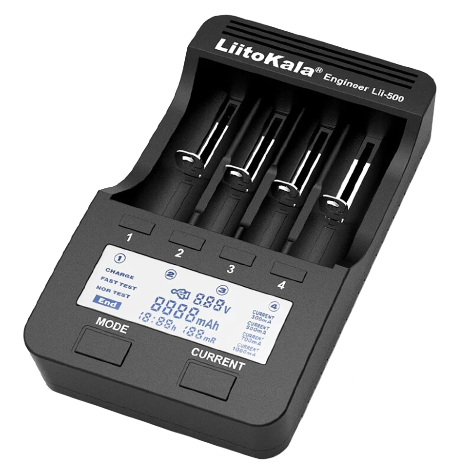 Зарядное устройство LiitoKala Lii-500 LCD Чёрный - фото 1 - id-p226741417