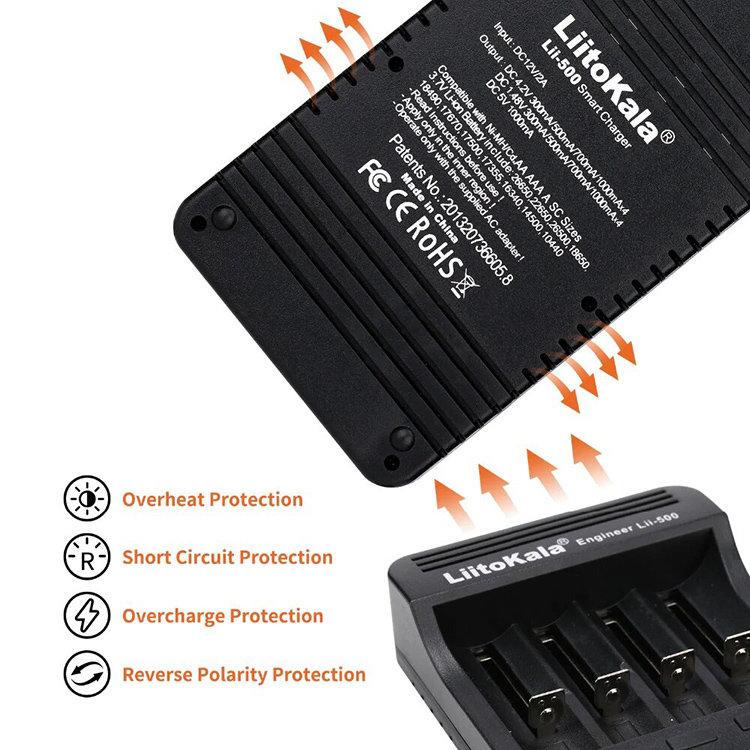 Зарядное устройство LiitoKala Lii-500 LCD Чёрный - фото 9 - id-p226741417