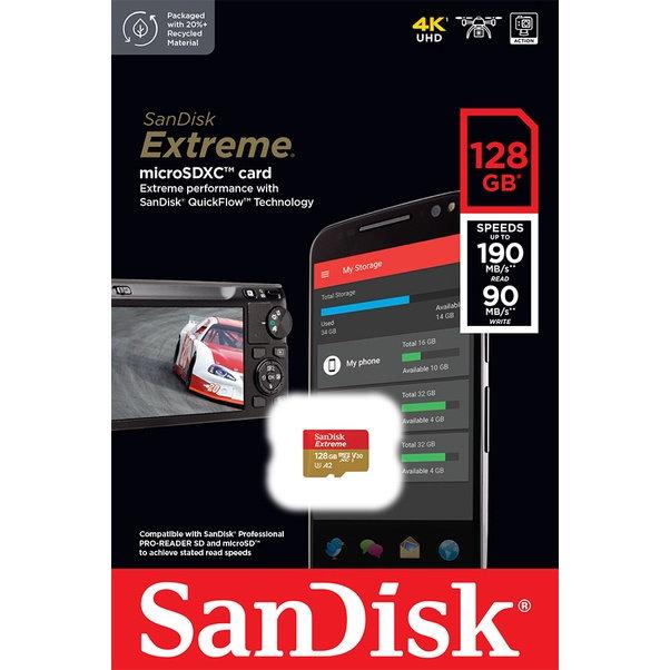 Карта памяти SanDisk Extreme microSDXC 128Gb UHS-I U3 V30 A2 - фото 2 - id-p226761488