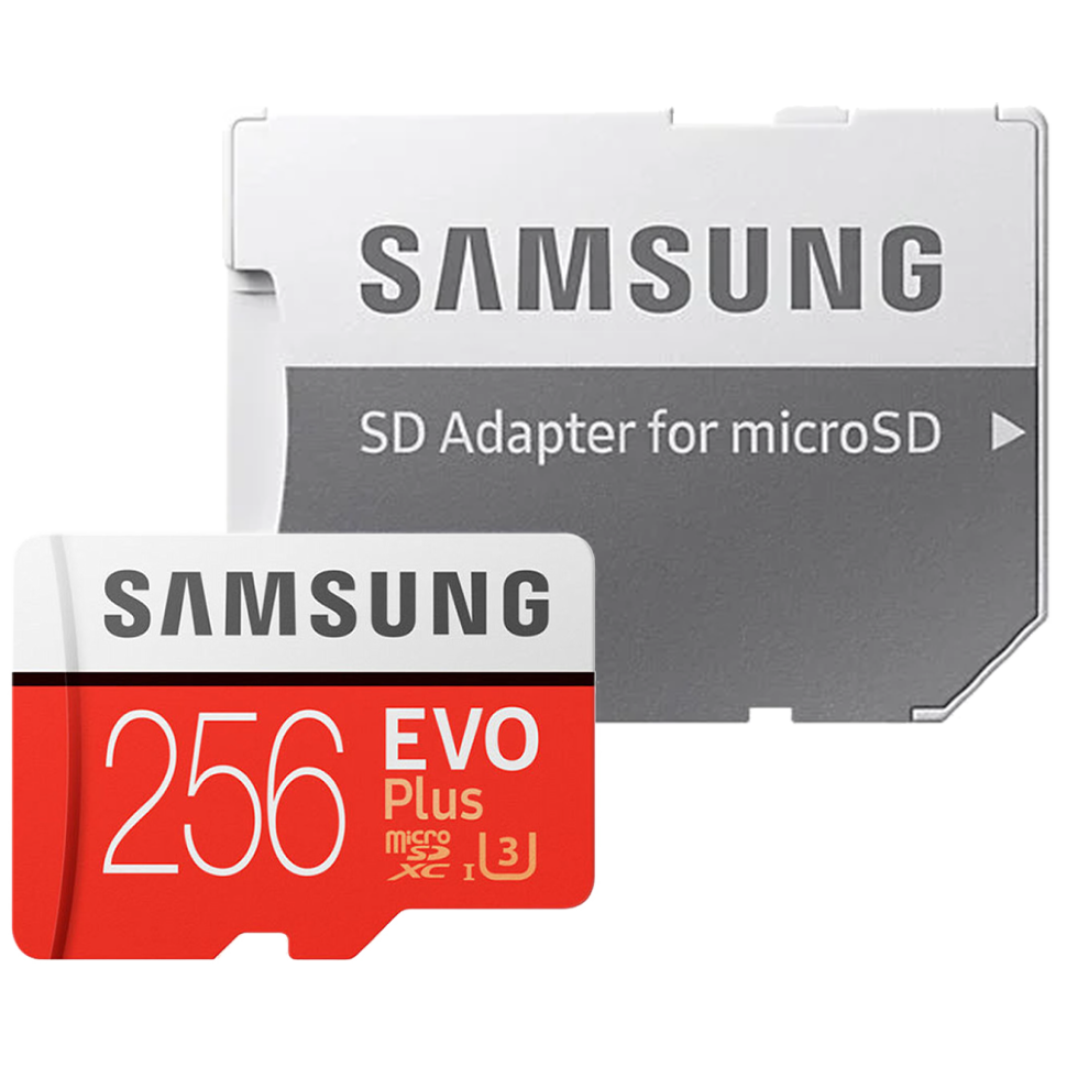 Карта памяти Samsung EVO Plus microSDXC 256Gb GA/RU Class10 UHS-I U3 + SD Adapter - фото 1 - id-p226761585