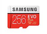 Карта памяти Samsung EVO Plus microSDXC 256Gb GA/RU Class10 UHS-I U3 + SD Adapter, фото 2
