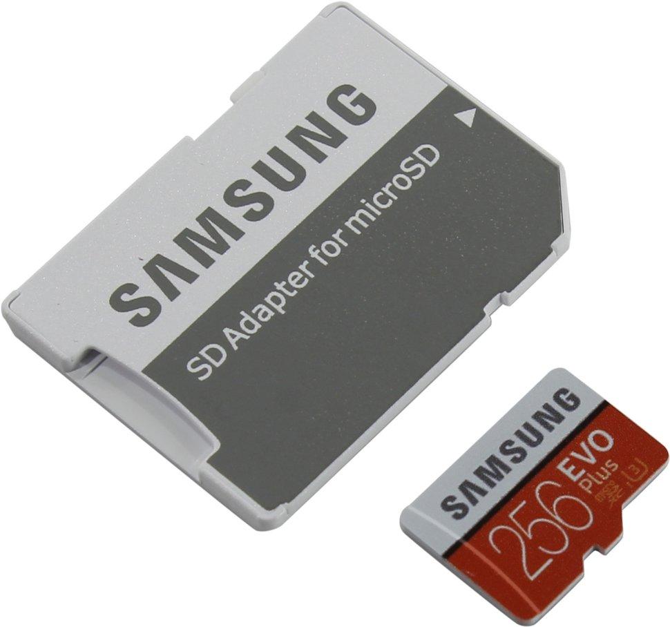 Карта памяти Samsung EVO Plus microSDXC 256Gb GA/RU Class10 UHS-I U3 + SD Adapter - фото 3 - id-p226761585