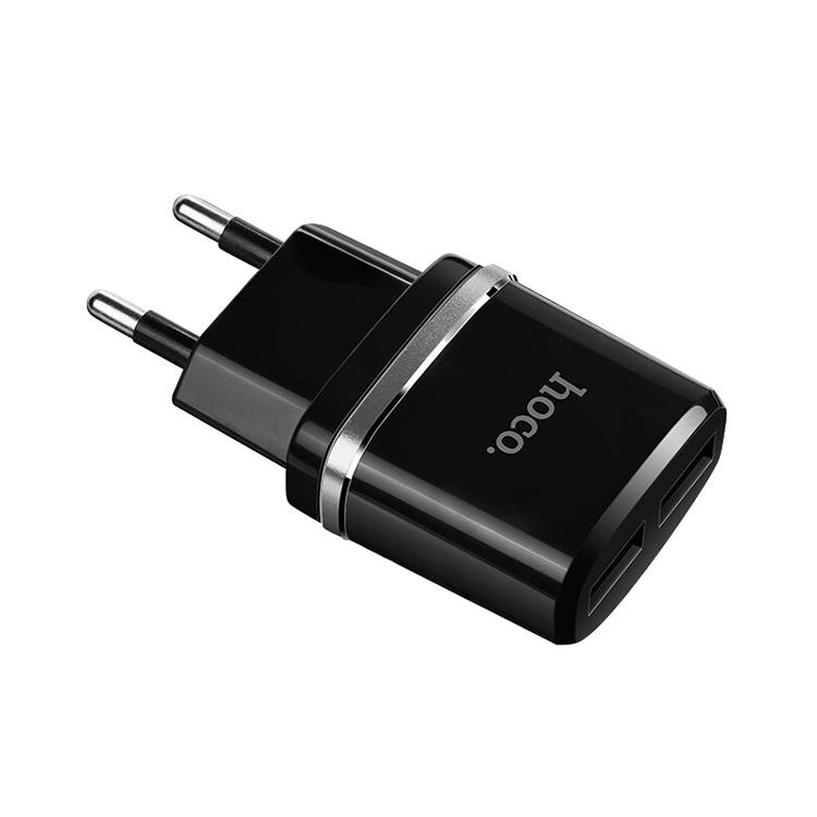 Сетевой адаптер HOCO C12 Smart Чёрный + кабель Lightning 1м - фото 3 - id-p226740654