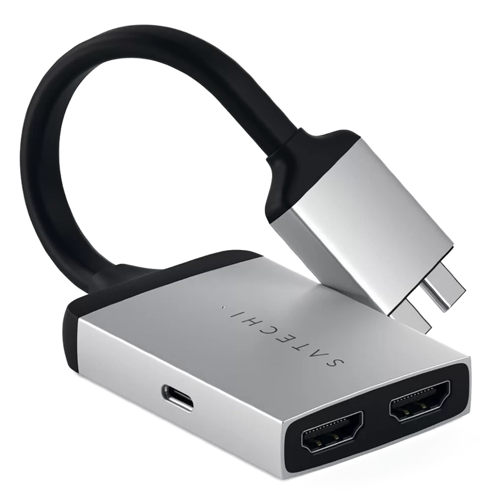 Адаптер Satechi Type-C Dual HDMI для MacBook Серебро - фото 1 - id-p226740772