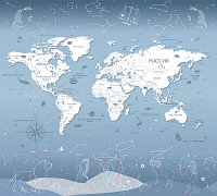 Фотообои листовые Vimala Астрологическая карта мира