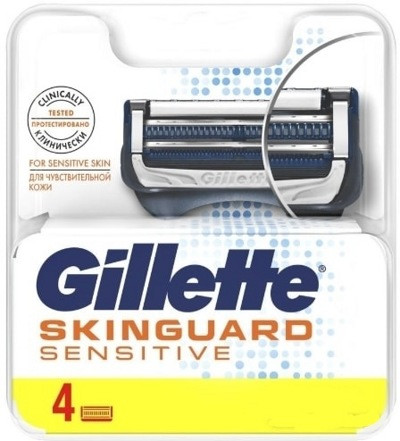 Сменные кассеты для бритья Gillette Skinguard Sensitive (4 шт) - фото 1 - id-p194258401