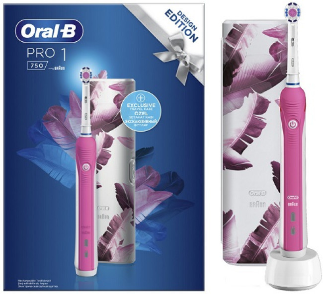 Электрическая зубная щетка Oral-B Pro 1 750 Design Edition D16.513.1UX (розовый) - фото 1 - id-p201241309