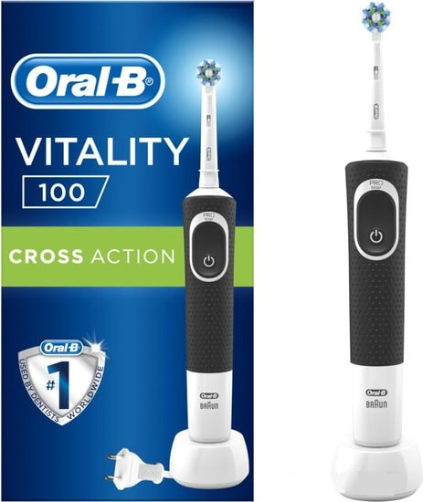 Электрическая зубнaя щеткa Braun Oral-B Vitality 100 Cross Action Black (D100.413.1) - фото 1 - id-p194258945