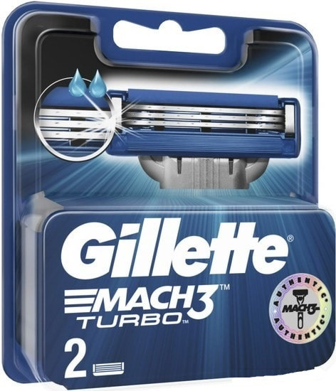 Сменные кассеты для бритья Gillette Mach3 Turbo (2 шт) - фото 2 - id-p194259719