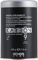 Порошок для осветления волос Echos Line Karbon 9 Charcoal Extra Bleach беспыльный