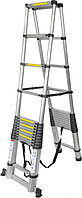 Лестница-стремянка телескопическая алюминиевая двухсекционная (4 1+4 1м 14+14ступенек max нагрузка 150кг вес