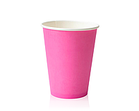 Стакан бумажный однослойный Розовый 250мл (273мл) - 50шт.