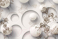 Фотообои листовые Vimala 3D круги с цветами