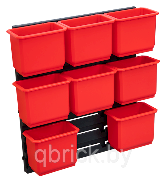 Органайзер настенный Qbrick System Nr 2 FX (9 элементов), красный