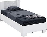 односпальная кровать SV-мебель Аврора 90 белый, серый (ателье светлый)