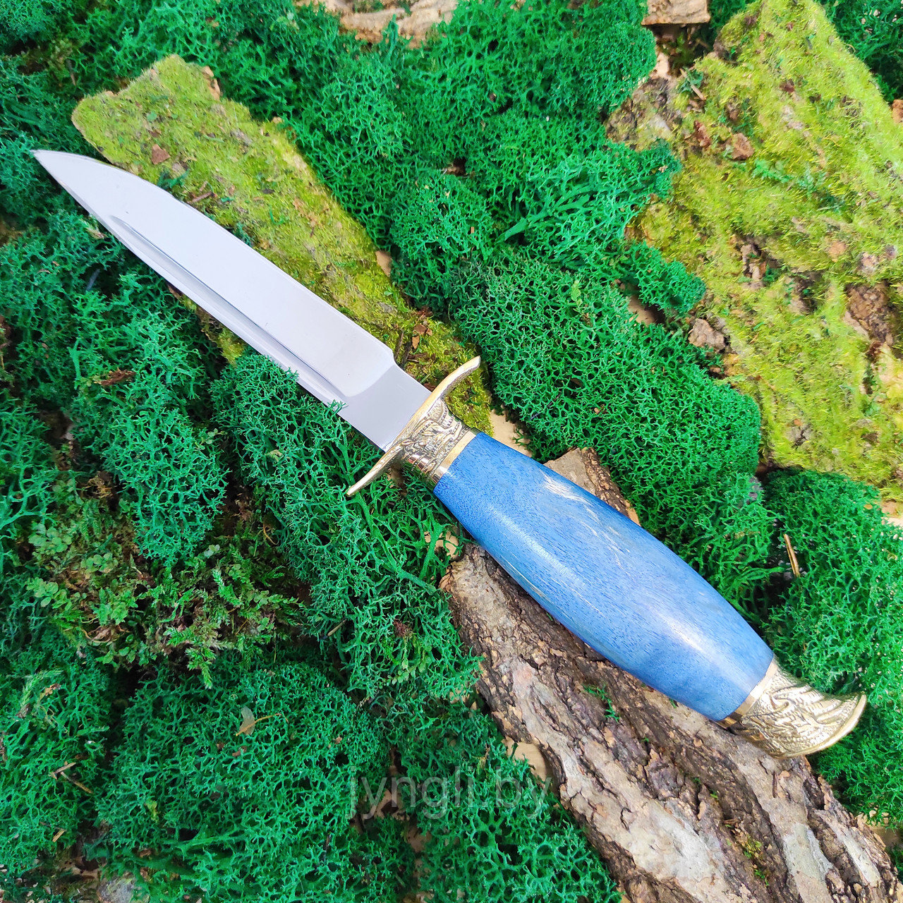 Нож Финка НКВД Х12МФ кованая (синяя рукоять) - фото 10 - id-p226839218