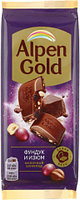 Шоколад Alpen Gold 80 г, «Фундук и изюм», молочный шоколад