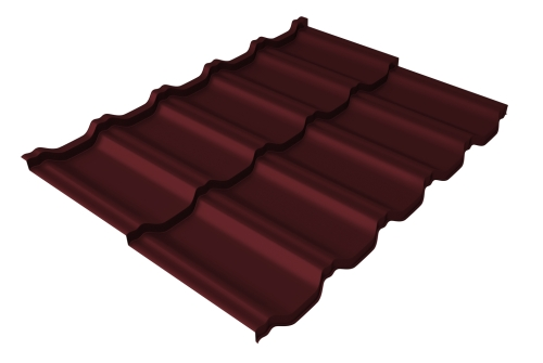 Металлочерепица модульная квинта Uno Grand Line c 3D резом 0,5 Satin RAL 3005 красное вино - фото 1 - id-p179215392