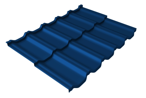 Металлочерепица модульная квинта Uno Grand Line c 3D резом 0,5 Satin RAL 5005 сигнальный синий - фото 1 - id-p179215432